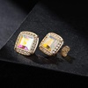 image:imageAustrian Crystal Halo Square Birthstone Stud Earrings for Women  14K gold plated brasssquare austrian crystalSparkle halo CZ gift boxbutterfly claspAurora Borealis