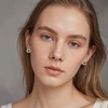 image:imageAustrian Crystal Halo Square Birthstone Stud Earrings for Women  14K gold plated brasssquare austrian crystalSparkle halo CZ gift boxbutterfly claspBlack