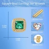 image:imageAustrian Crystal Halo Square Birthstone Stud Earrings for Women  14K gold plated brasssquare austrian crystalSparkle halo CZ gift boxbutterfly claspEmerald