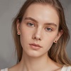 image:imageAustrian Crystal Halo Square Birthstone Stud Earrings for Women  14K gold plated brasssquare austrian crystalSparkle halo CZ gift boxbutterfly claspRuby