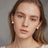 image:imageAustrian Crystal Halo Square Birthstone Stud Earrings for Women  14K gold plated brasssquare austrian crystalSparkle halo CZ gift boxbutterfly claspWhite