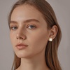 image:imageAustrian Crystal Halo Square Birthstone Stud Earrings for Women  14K gold plated brasssquare austrian crystalSparkle halo CZ gift boxbutterfly claspWhite