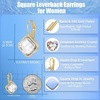 image:imageAustrian Crystal Halo Square Dangle Drop Earrings for Women  14K gold plated brasssecure leverbacksimple square designgift boxClear White