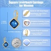 image:imageAustrian Crystal Halo Square Dangle Drop Earrings for Women  14K gold plated brasssecure leverbacksimple square designgift boxDark Blue