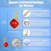 image:imageAustrian Crystal Halo Square Dangle Drop Earrings for Women  14K gold plated brasssecure leverbacksimple square designgift boxRed