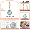image:imageAustrian Crystal Halo Teardrop Dangle Earrings for Women  14K gold plated brasssecure leverbacksmall teardrop crystalgift boxAquamarine