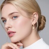 image:imageAustrian Crystal Halo Teardrop Dangle Earrings for Women  14K gold plated brasssecure leverbacksmall teardrop crystalgift boxAurora Borealis