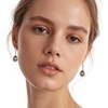 image:imageAustrian Crystal Halo Teardrop Dangle Earrings for Women  14K gold plated brasssecure leverbacksmall teardrop crystalgift boxBlack