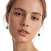 image:imageAustrian Crystal Halo Teardrop Dangle Earrings for Women  14K gold plated brasssecure leverbacksmall teardrop crystalgift boxEmerald
