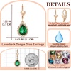 image:imageAustrian Crystal Halo Teardrop Dangle Earrings for Women  14K gold plated brasssecure leverbacksmall teardrop crystalgift boxEmerald