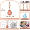 image:imageAustrian Crystal Halo Teardrop Dangle Earrings for Women  14K gold plated brasssecure leverbacksmall teardrop crystalgift boxPadparadscha