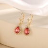 image:imageAustrian Crystal Halo Teardrop Dangle Earrings for Women  14K gold plated brasssecure leverbacksmall teardrop crystalgift boxPadparadscha