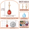 image:imageAustrian Crystal Halo Teardrop Dangle Earrings for Women  14K gold plated brasssecure leverbacksmall teardrop crystalgift boxRuby