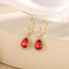 image:imageAustrian Crystal Halo Teardrop Dangle Earrings for Women  14K gold plated brasssecure leverbacksmall teardrop crystalgift boxRuby