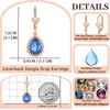 image:imageAustrian Crystal Halo Teardrop Dangle Earrings for Women  14K gold plated brasssecure leverbacksmall teardrop crystalgift boxSapphire