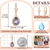 image:imageAustrian Crystal Halo Teardrop Dangle Earrings for Women  14K gold plated brasssecure leverbacksmall teardrop crystalgift boxTanzanite