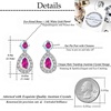 image:imageAustrian Crystal Halo Teardrop Dangle Stud Earrings for Women  teardrop austrian crystal14K white gold plated brassgift boxsparkle CZwedding prom earringsAurora Borealis