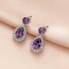 image:imageAustrian Crystal Halo Teardrop Dangle Stud Earrings for Women  teardrop austrian crystal14K white gold plated brassgift boxsparkle CZwedding prom earringsTanzanite