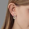 image:imageAustrian Crystal Halo Teardrop Dangle Stud Earrings for Women  teardrop austrian crystal14K white gold plated brassgift boxsparkle CZwedding prom earringsLight Topaz