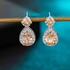 image:imageAustrian Crystal Halo Teardrop Dangle Stud Earrings for Women  teardrop austrian crystal14K white gold plated brassgift boxsparkle CZwedding prom earringsLight Topaz