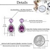 image:imageAustrian Crystal Halo Teardrop Dangle Stud Earrings for Women  teardrop austrian crystal14K white gold plated brassgift boxsparkle CZwedding prom earringsTanzanite