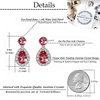 image:imageAustrian Crystal Halo Teardrop Dangle Stud Earrings for Women  teardrop austrian crystal14K white gold plated brassgift boxsparkle CZwedding prom earringsRed