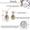 image:imageAustrian Crystal Halo Teardrop Dangle Stud Earrings for Women  teardrop austrian crystal14K white gold plated brassgift boxsparkle CZwedding prom earringsLight Topaz