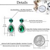 image:imageAustrian Crystal Halo Teardrop Dangle Stud Earrings for Women  teardrop austrian crystal14K white gold plated brassgift boxsparkle CZwedding prom earringsGreen