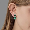 image:imageAustrian Crystal Halo Teardrop Dangle Stud Earrings for Women  teardrop austrian crystal14K white gold plated brassgift boxsparkle CZwedding prom earringsGreen