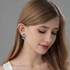 image:imageAustrian Crystal Halo Teardrop Dangle Stud Earrings for Women  teardrop austrian crystal14K white gold plated brassgift boxsparkle CZwedding prom earringsGreen