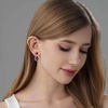 image:imageAustrian Crystal Halo Teardrop Dangle Stud Earrings for Women  teardrop austrian crystal14K white gold plated brassgift boxsparkle CZwedding prom earringsRed
