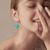 image:imageAustrian Crystal Heart Dangle Hook Earrings for Women  14K white gold plated brassgift boxValentines Day giftAquamarine