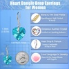 image:imageAustrian Crystal Heart Dangle Hook Earrings for Women  14K white gold plated brassgift boxValentines Day giftAquamarine