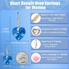 image:imageAustrian Crystal Heart Dangle Hook Earrings for Women  14K white gold plated brassgift boxValentines Day giftBermuda Blue