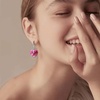 image:imageAustrian Crystal Heart Dangle Hook Earrings for Women  14K white gold plated brassgift boxValentines Day giftFuchsia