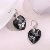 image:imageAustrian Crystal Heart Dangle Hook Earrings for Women  14K white gold plated brassgift boxValentines Day giftGreyBlack
