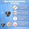 image:imageAustrian Crystal Heart Dangle Hook Earrings for Women  14K white gold plated brassgift boxValentines Day giftGreyBlack