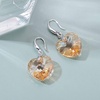 image:imageAustrian Crystal Heart Dangle Hook Earrings for Women  14K white gold plated brassgift boxValentines Day giftLight Topaz