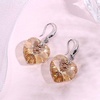 image:imageAustrian Crystal Heart Dangle Hook Earrings for Women  14K white gold plated brassgift boxValentines Day giftLight Topaz