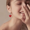 image:imageAustrian Crystal Heart Dangle Hook Earrings for Women  14K white gold plated brassgift boxValentines Day giftRed