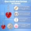 image:imageAustrian Crystal Heart Dangle Hook Earrings for Women  14K white gold plated brassgift boxValentines Day giftRed