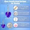 image:imageAustrian Crystal Heart Dangle Hook Earrings for Women  14K white gold plated brassgift boxValentines Day giftViolet Blue