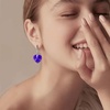 image:imageAustrian Crystal Heart Dangle Hook Earrings for Women  14K white gold plated brassgift boxValentines Day giftViolet Blue