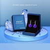 image:imageAustrian Crystal Heart Dangle Hook Earrings for Women  14K white gold plated brassgift boxValentines Day giftViolet Blue