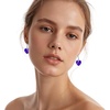 image:imageAustrian Crystal Heart Dangle Hook Earrings for Women  14K white gold plated brassgift boxValentines Day giftViolet Blue