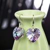 image:imageAustrian Crystal Heart Dangle Hook Earrings for Women  14K white gold plated brassgift boxValentines Day giftVitrail Light