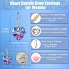 image:imageAustrian Crystal Heart Dangle Hook Earrings for Women  14K white gold plated brassgift boxValentines Day giftVitrail Light