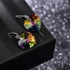 image:imageAustrian Crystal Heart Dangle Hook Earrings for Women  14K white gold plated brassgift boxValentines Day giftVitrail Medium