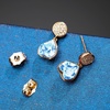 image:imageAustrian Crystal Heart Drop Stud Earrings for Women Fashion 14K Gold Plated Hypoallergenic JewelryAquamarine