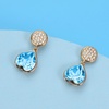 image:imageAustrian Crystal Heart Drop Stud Earrings for Women Fashion 14K Gold Plated Hypoallergenic JewelryAquamarine